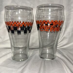 Vintage Coca Cola Drinking Class NASCAR Red Checkers